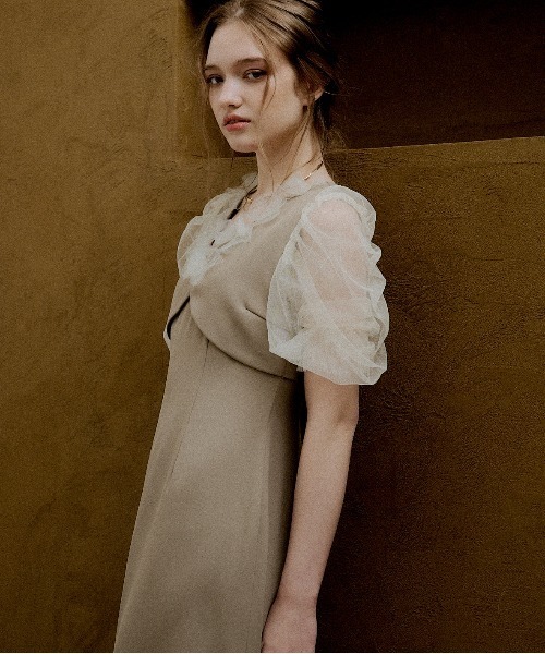 Flower tulle frill line dress（ドレス）｜LE'RURE（リルアー）の