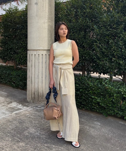 Ameri パンツセットアップ MEDI SLEEVE BELT TUCK PANTS（その他パンツ）｜Ameri（アメリ）の