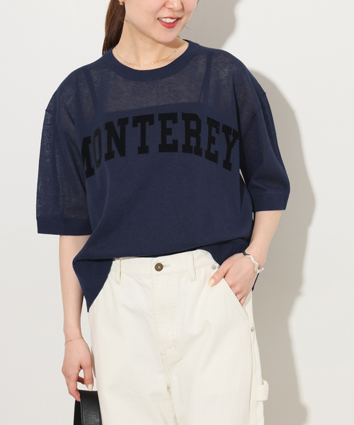 JOURNAL STANDARD relume（ジャーナルスタンダード　レリューム）の「シアーロゴハーフスリーブプルオーバー（ニット/セーター・レディース・ネイビー/ベージュ・FREE）」の15枚目の写真