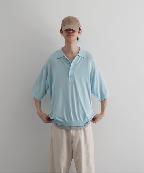 crepuscule（クレプスキュール）の「【EXCLUSIVE】crepuscule S/s polo（ポロシャツ・メンズ・ブラック/サックスブルー/ブルー/ワインレッド・2/1）」の3枚目の写真