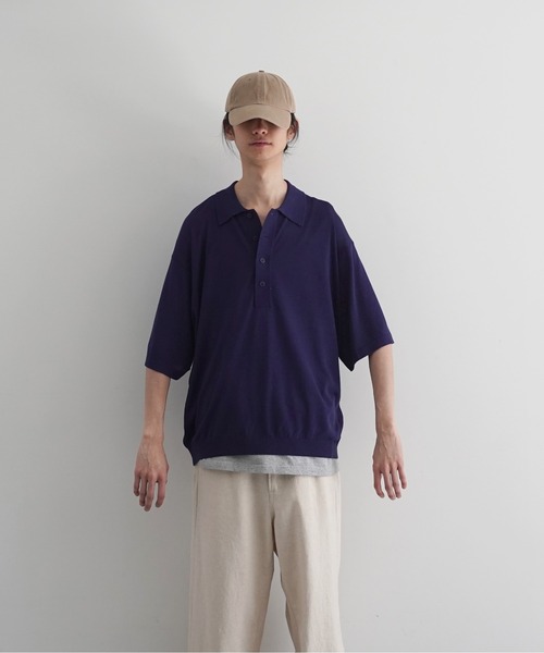 crepuscule（クレプスキュール）の「【EXCLUSIVE】crepuscule S/s polo（ポロシャツ・メンズ・ブラック/サックスブルー/ブルー/ワインレッド・2/1）」の4枚目の写真