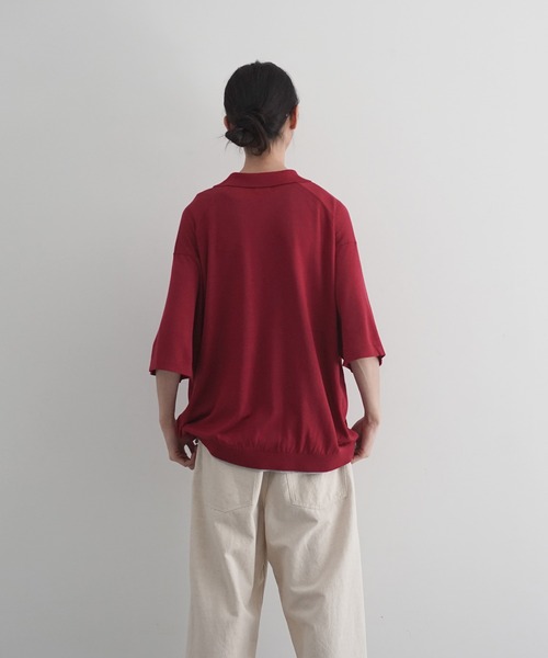 crepuscule（クレプスキュール）の「【EXCLUSIVE】crepuscule S/s polo（ポロシャツ・メンズ・ブラック/サックスブルー/ブルー/ワインレッド・2/1）」の5枚目の写真