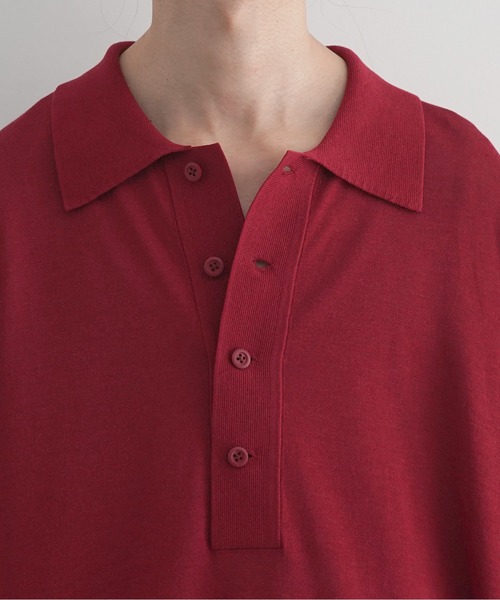 crepuscule（クレプスキュール）の「【EXCLUSIVE】crepuscule S/s polo（ポロシャツ・メンズ・ブラック/サックスブルー/ブルー/ワインレッド・2/1）」の6枚目の写真