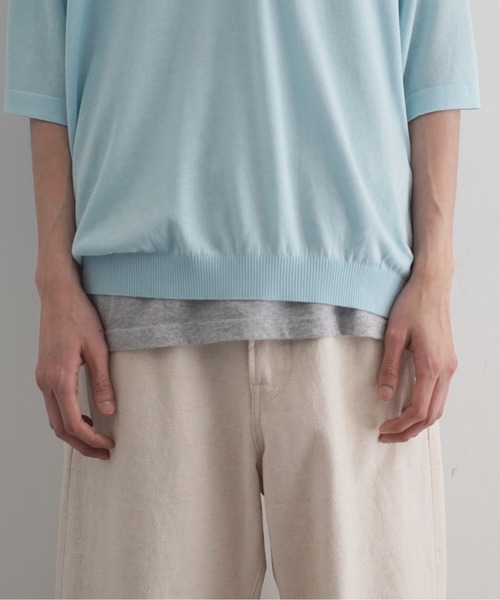 crepuscule（クレプスキュール）の「【EXCLUSIVE】crepuscule S/s polo（ポロシャツ・メンズ・ブラック/サックスブルー/ブルー/ワインレッド・2/1）」の12枚目の写真