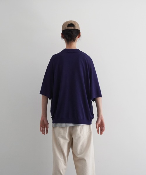 crepuscule（クレプスキュール）の「【EXCLUSIVE】crepuscule S/s polo（ポロシャツ・メンズ・ブラック/サックスブルー/ブルー/ワインレッド・2/1）」の19枚目の写真