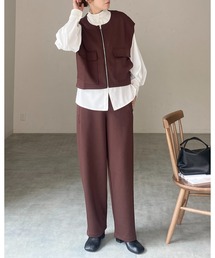 フロントジップベスト&パンツスタイル セットアップ