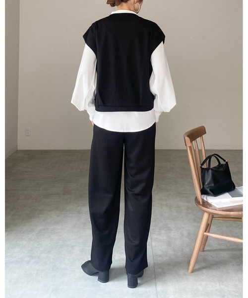 She's Closet(シーズクローゼット)の「フロントジップベスト&パンツスタイル セットアップ(セットアップ・レディース・チャコールグレー/ブラック/アイボリー/ブラウン・FREE)」の7枚目の写真