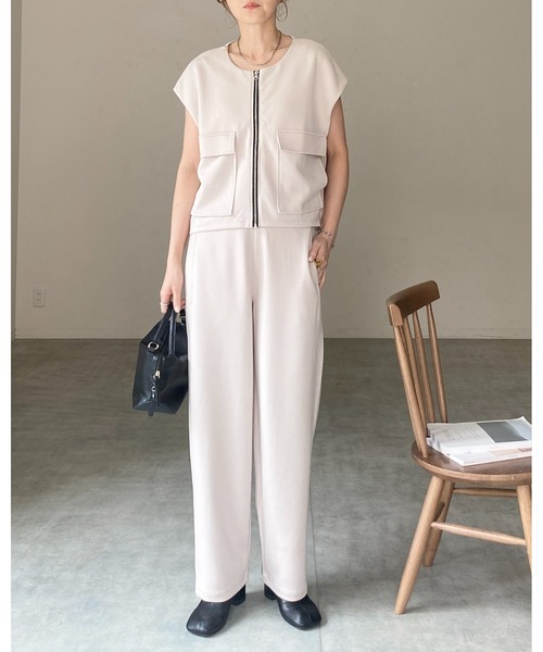 She's Closet(シーズクローゼット)の「フロントジップベスト&パンツスタイル セットアップ(セットアップ・レディース・チャコールグレー/ブラック/アイボリー/ブラウン・FREE)」の11枚目の写真