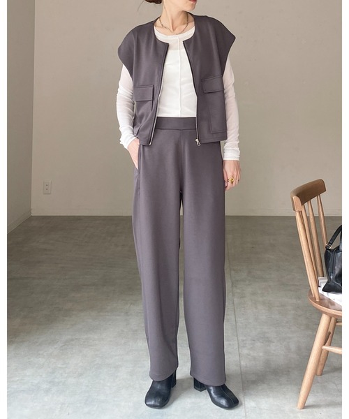 She's Closet(シーズクローゼット)の「フロントジップベスト&パンツスタイル セットアップ(セットアップ・レディース・チャコールグレー/ブラック/アイボリー/ブラウン・FREE)」の20枚目の写真
