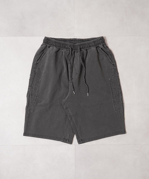 1111clothing(ワンフォークロージング)の「【セットアップ可能】ミニ裏毛 アップリケ ショートパンツ / Mini-Fleece Applique Shorts(スウェットパンツ・メンズ・アッシュ/ブラック・XL/L/M)」の14枚目の写真