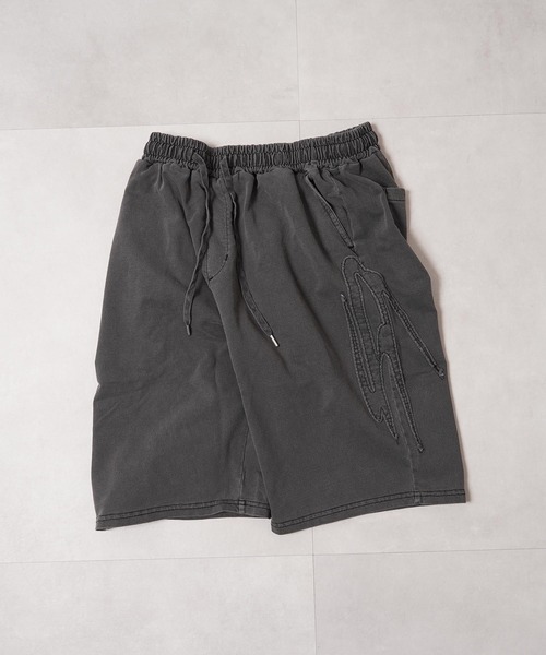 1111clothing(ワンフォークロージング)の「【セットアップ可能】ミニ裏毛 アップリケ ショートパンツ / Mini-Fleece Applique Shorts(スウェットパンツ・メンズ・アッシュ/ブラック・XL/L/M)」の15枚目の写真