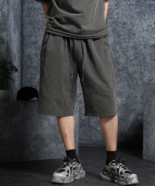 1111clothing(ワンフォークロージング)の「【セットアップ可能】ミニ裏毛 アップリケ ショートパンツ / Mini-Fleece Applique Shorts(スウェットパンツ・メンズ・アッシュ/ブラック・XL/L/M)」の17枚目の写真
