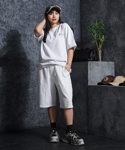 1111clothing(ワンフォークロージング)の「【セットアップ可能】ミニ裏毛 アップリケ ショートパンツ / Mini-Fleece Applique Shorts(スウェットパンツ・メンズ・アッシュ/ブラック・XL/L/M)」の20枚目の写真