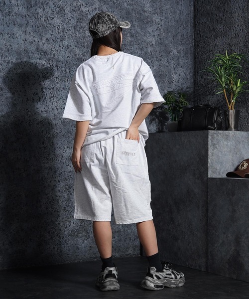 1111clothing(ワンフォークロージング)の「【セットアップ可能】ミニ裏毛 アップリケ ショートパンツ / Mini-Fleece Applique Shorts(スウェットパンツ・メンズ・アッシュ/ブラック・XL/L/M)」の22枚目の写真