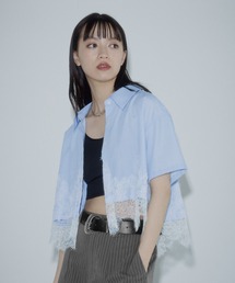 PAGEBOY | レースドッキングショートシャツ(シャツ/ブラウス)