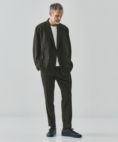 THE TOKYO（ザトウキョウ）の「【THE TOKYO/ザトウキョウ】Light Matte Stretch Jersey Double Jacket（テーラードジャケット・メンズ・ダークブラウン/ブラック・48/46/44）」の10枚目の写真