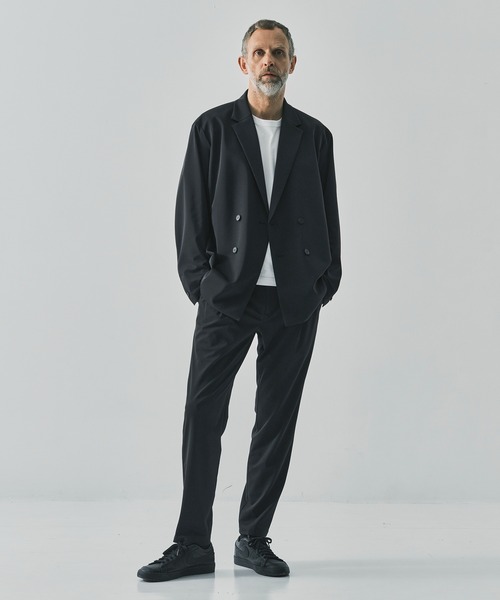 THE TOKYO（ザトウキョウ）の「【THE TOKYO/ザトウキョウ】Light Matte Stretch Jersey Double Jacket（テーラードジャケット・メンズ・ダークブラウン/ブラック・48/46/44）」の3枚目の写真