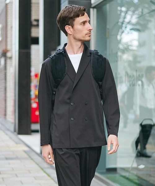 THE TOKYO（ザトウキョウ）の「【THE TOKYO/ザトウキョウ】Light Matte Stretch Jersey Double Jacket（テーラードジャケット・メンズ・ダークブラウン/ブラック・48/46/44）」の20枚目の写真