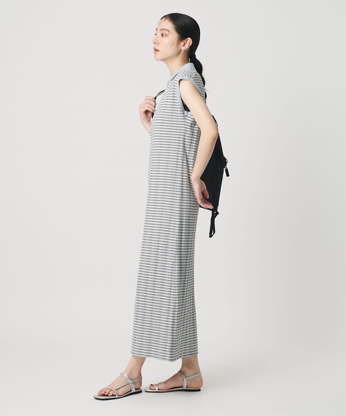 BEAUTY&YOUTH UNITED ARROWS(ビューティーアンドユースユナイテッドアローズ)の「ボーダー スキッパー マキシワンピース(ワンピース・レディース・ライトブルー/ブラック・M/S)」の4枚目の写真