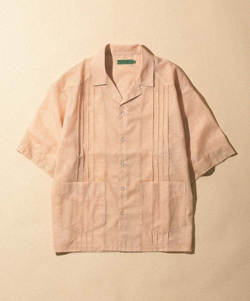 niko and...(ニコアンド)の「【ANDSEWN (アンドソーン)】綿麻キューバシャツ(シャツ/ブラウス・メンズ・ブルー/ピンク/ブラック・LARGE/MEDIUM)」の1枚目の写真