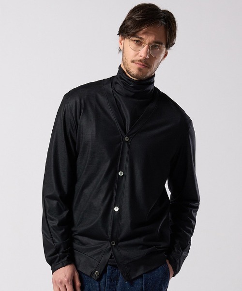 wjk（ダヴルジェイケイ）の「mcg3812- ex.comfy wool middle cardigan Vネックカーディガン(6893 wn08j)（カーディガン/ボレロ・メンズ・グレー系その他/ブラック・S/M/L/XL）」の11枚目の写真