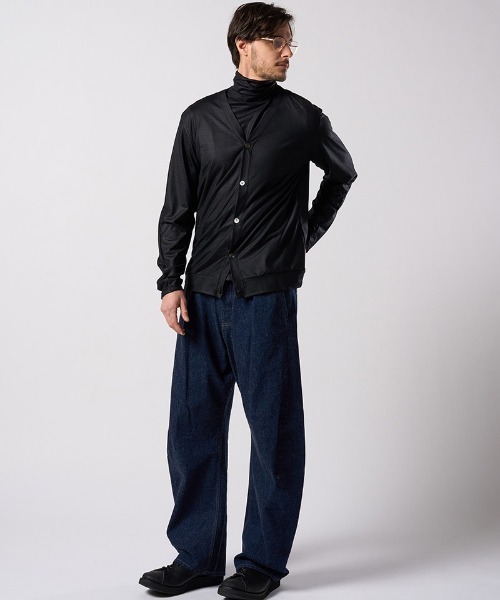 wjk（ダヴルジェイケイ）の「mcg3812- ex.comfy wool middle cardigan Vネックカーディガン(6893 wn08j)（カーディガン/ボレロ・メンズ・グレー系その他/ブラック・S/M/L/XL）」の12枚目の写真