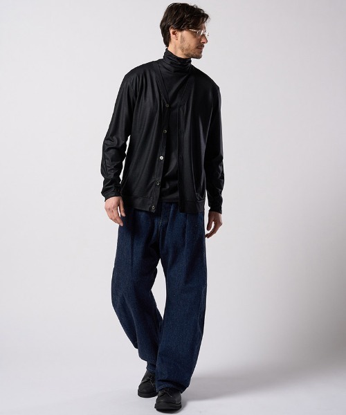 wjk（ダヴルジェイケイ）の「mcg3812- ex.comfy wool middle cardigan Vネックカーディガン(6893 wn08j)（カーディガン/ボレロ・メンズ・グレー系その他/ブラック・S/M/L/XL）」の13枚目の写真