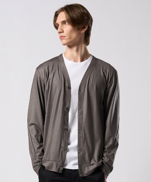 wjk（ダヴルジェイケイ）の「mcg3812- ex.comfy wool middle cardigan Vネックカーディガン(6893 wn08j)（カーディガン/ボレロ・メンズ・グレー系その他/ブラック・S/M/L/XL）」の15枚目の写真