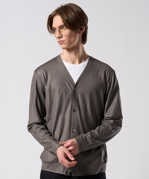 wjk（ダヴルジェイケイ）の「mcg3812- ex.comfy wool middle cardigan Vネックカーディガン(6893 wn08j)（カーディガン/ボレロ・メンズ・グレー系その他/ブラック・S/M/L/XL）」の18枚目の写真