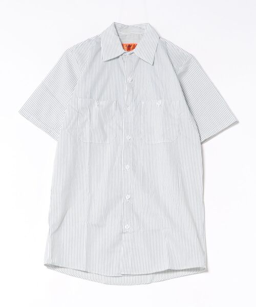 VIBGYOR(ヴィブジョー)の「RED KAP(レッドキャップ) ストライプワークシャツ 半袖シャツ(シャツ/ブラウス・メンズ・ホワイト系その他/ブルー系その他/ホワイト系その他2/ブルー系その他4/ブルー系その他3/ブルー系その他2・SMALL/LARGE/MEDIUM)」の1枚目の写真