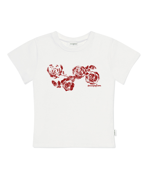 ESCAPEFROM(エスケープフロム)の「ライイングローズプリントスリムフィット半袖Tシャツアイボリー(Tシャツ/カットソー・レディース・その他・MEDIUM/LARGE)」の3枚目の写真