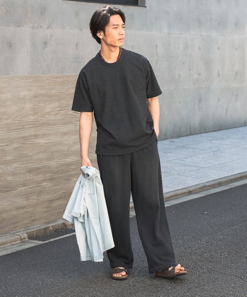 BAYFLOW(ベイフロー)の「【ストレッチ・シワ軽減】タックフライスTEE(Tシャツ/カットソー・メンズ・グレー/チャコール/ナチュラル/オフホワイト・SMALL/MEDIUM/LARGE)」の7枚目の写真
