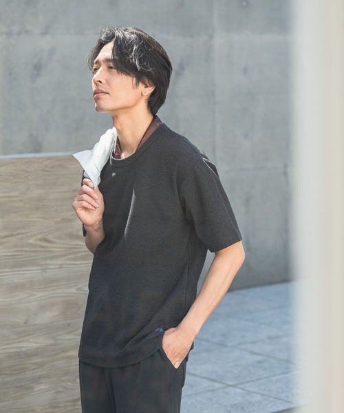 BAYFLOW(ベイフロー)の「【ストレッチ・シワ軽減】タックフライスTEE(Tシャツ/カットソー・メンズ・グレー/チャコール/ナチュラル/オフホワイト・SMALL/MEDIUM/LARGE)」の8枚目の写真