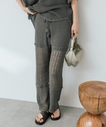【à Nice】【セットアップ着用可能/2サイズ展開】クロシェトリムニットパンツ
