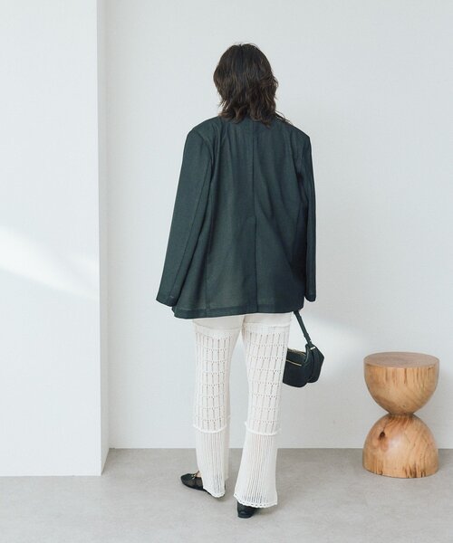 RIVE DROITE(リヴドロワ)の「【à Nice】【セットアップ着用可能/2サイズ展開】クロシェトリムニットパンツ(その他パンツ・レディース・オフホワイト/チャコールグレー・36/38)」の13枚目の写真