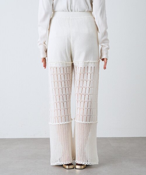 RIVE DROITE(リヴドロワ)の「【à Nice】【セットアップ着用可能/2サイズ展開】クロシェトリムニットパンツ(その他パンツ・レディース・オフホワイト/チャコールグレー・36/38)」の16枚目の写真
