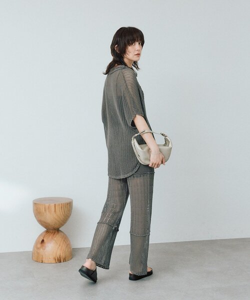 RIVE DROITE(リヴドロワ)の「【à Nice】【セットアップ対応可能/2サイズ展開】クロシェトリムニットパンツ(その他パンツ・レディース・オフホワイト/チャコールグレー・36/38)」の11枚目の写真