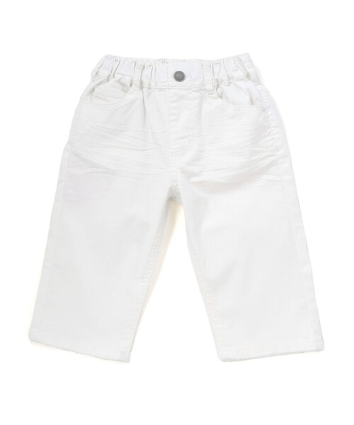 WASK(ワスク)の「【接触冷感】6分丈ロゴパッチ ホワイトストレッチデニム(デニムパンツ・キッズ・ホワイト・140cm/160cm/150cm)」の4枚目の写真