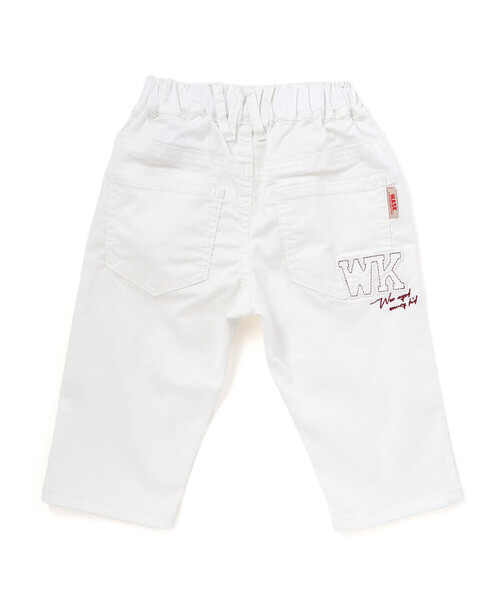 WASK(ワスク)の「【接触冷感】6分丈ロゴパッチ ホワイトストレッチデニム(デニムパンツ・キッズ・ホワイト・140cm/160cm/150cm)」の5枚目の写真