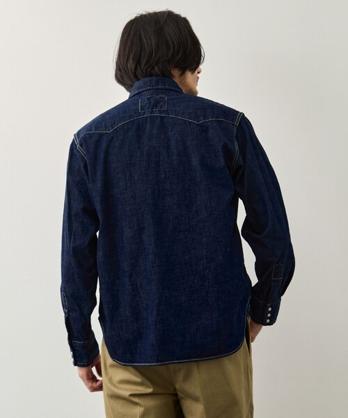 REMI RELIEF(レミレリーフ)の「【REMI RELIEF】OW 8.5oz DENIM WESTERNSHIRT(ノコギリ型フラップ)(シャツ/ブラウス・メンズ・ダークインディゴブルー・L/M)」の4枚目の写真