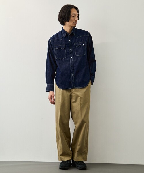 REMI RELIEF(レミレリーフ)の「【REMI RELIEF】OW 8.5oz DENIM WESTERNSHIRT(ノコギリ型フラップ)(シャツ/ブラウス・メンズ・ダークインディゴブルー・L/M)」の5枚目の写真