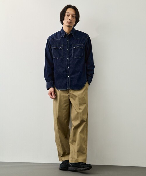 REMI RELIEF(レミレリーフ)の「【REMI RELIEF】OW 8.5oz DENIM WESTERNSHIRT(ノコギリ型フラップ)(シャツ/ブラウス・メンズ・ダークインディゴブルー・L/M)」の6枚目の写真