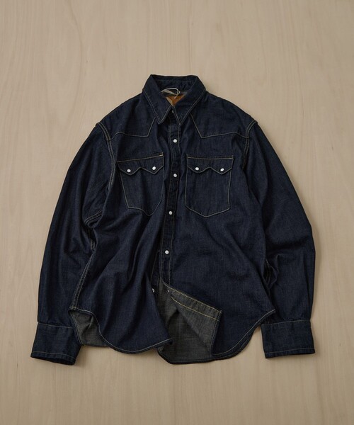 REMI RELIEF(レミレリーフ)の「【REMI RELIEF】OW 8.5oz DENIM WESTERNSHIRT(ノコギリ型フラップ)(シャツ/ブラウス・メンズ・ダークインディゴブルー・L/M)」の7枚目の写真