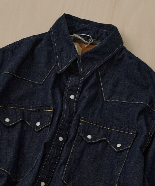 REMI RELIEF(レミレリーフ)の「【REMI RELIEF】OW 8.5oz DENIM WESTERNSHIRT(ノコギリ型フラップ)(シャツ/ブラウス・メンズ・ダークインディゴブルー・L/M)」の8枚目の写真
