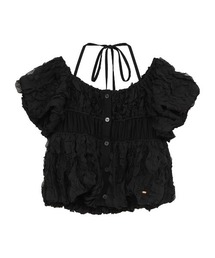 CLANE(�N���l)��CLANE/�N���l/W FACE TOPSTITCHED FRILL TOPS(T�V���c/�J�b�g�\�[)