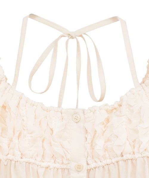 CLANE(クラネ)の「CLANE/クラネ/W FACE TOPSTITCHED FRILL TOPS(Tシャツ/カットソー・レディース・アイボリー/ブラック・1)」の18枚目の写真
