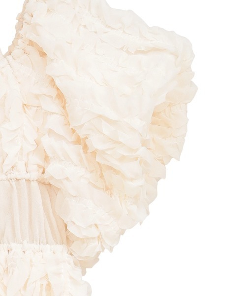 CLANE(クラネ)の「CLANE/クラネ/W FACE TOPSTITCHED FRILL TOPS(Tシャツ/カットソー・レディース・アイボリー/ブラック・1)」の20枚目の写真