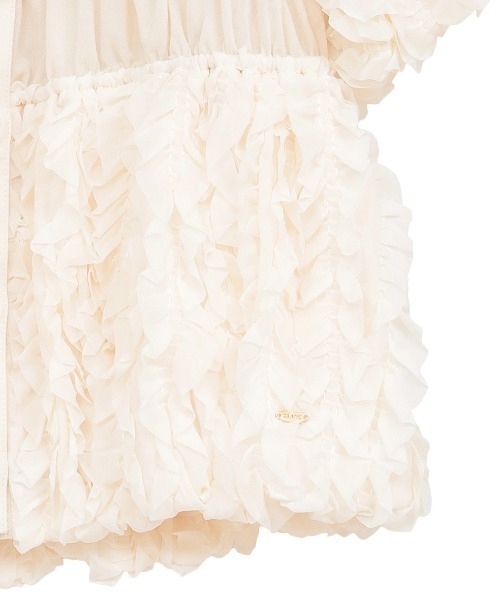 CLANE(クラネ)の「CLANE/クラネ/W FACE TOPSTITCHED FRILL TOPS(Tシャツ/カットソー・レディース・アイボリー/ブラック・1)」の21枚目の写真