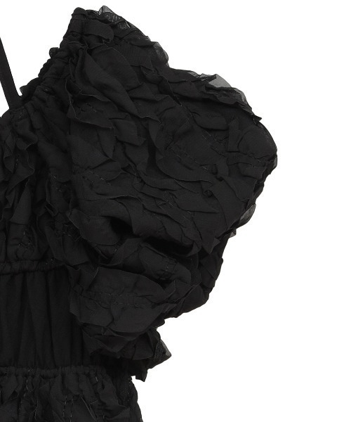 CLANE(クラネ)の「CLANE/クラネ/W FACE TOPSTITCHED FRILL TOPS(Tシャツ/カットソー・レディース・アイボリー/ブラック・1)」の13枚目の写真