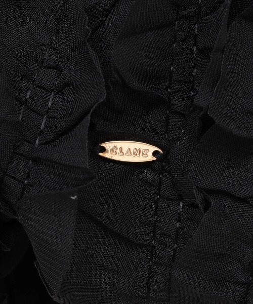 CLANE(クラネ)の「CLANE/クラネ/W FACE TOPSTITCHED FRILL TOPS(Tシャツ/カットソー・レディース・アイボリー/ブラック・1)」の4枚目の写真